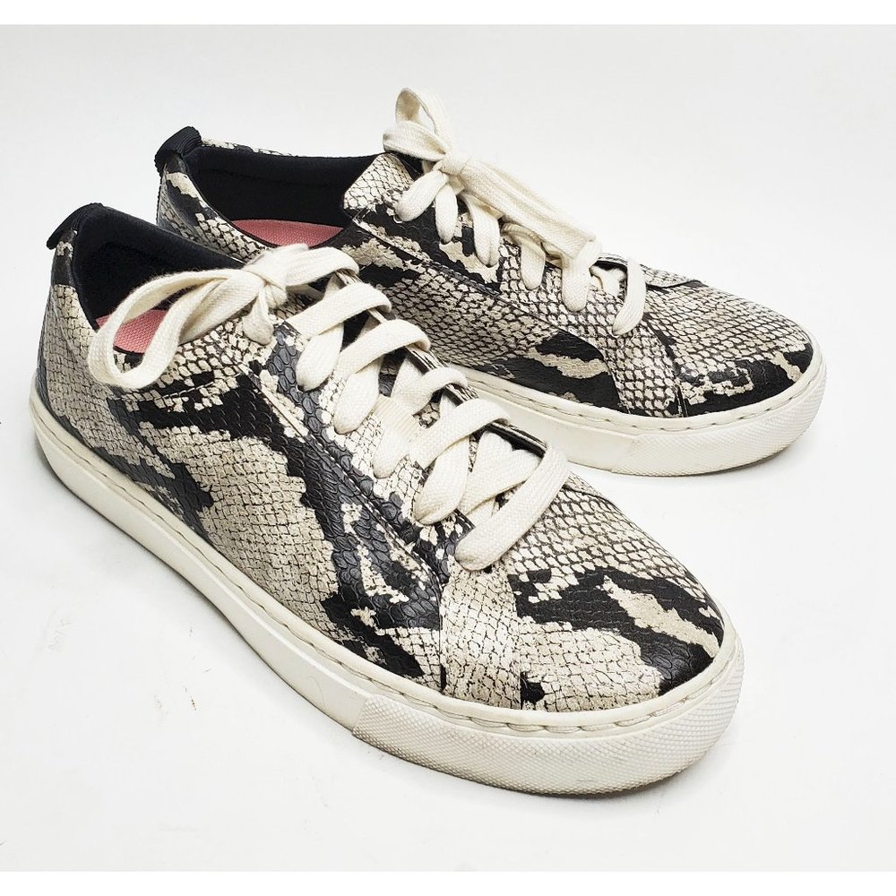 Dr. Scholl's Womens No Bad Vibes Comfort Sneaker Shoes Snake Print Vegan 8.5 M